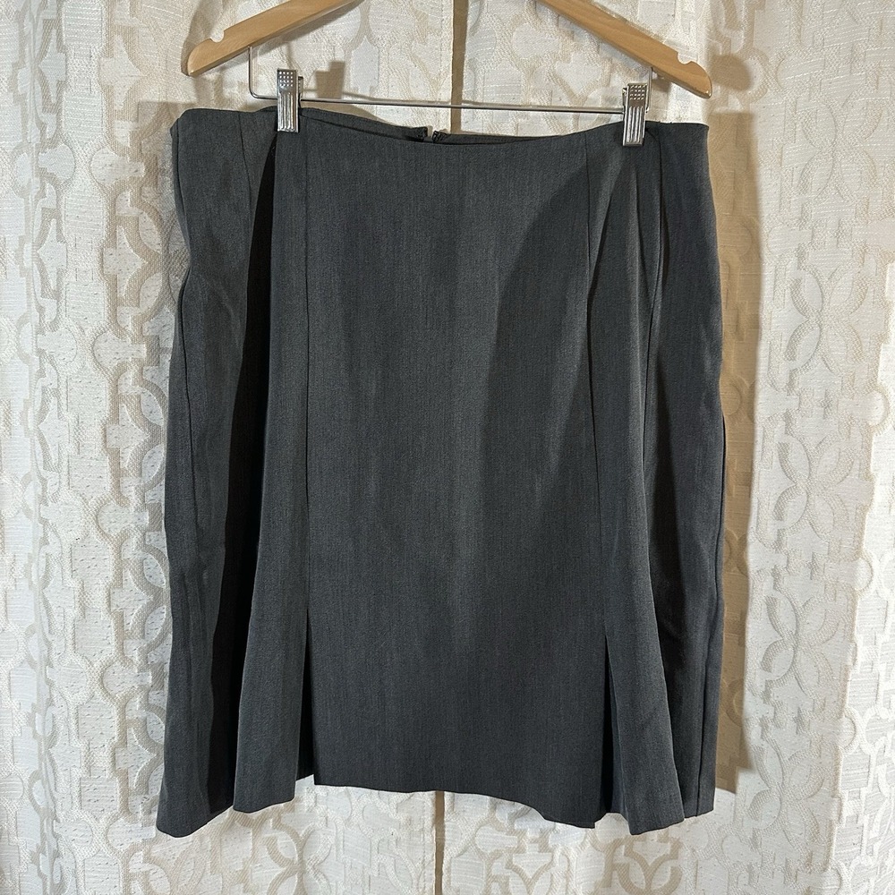 Ashley Stewart Tulip Skirt-Gray-Career-Knee Length-Size 16W